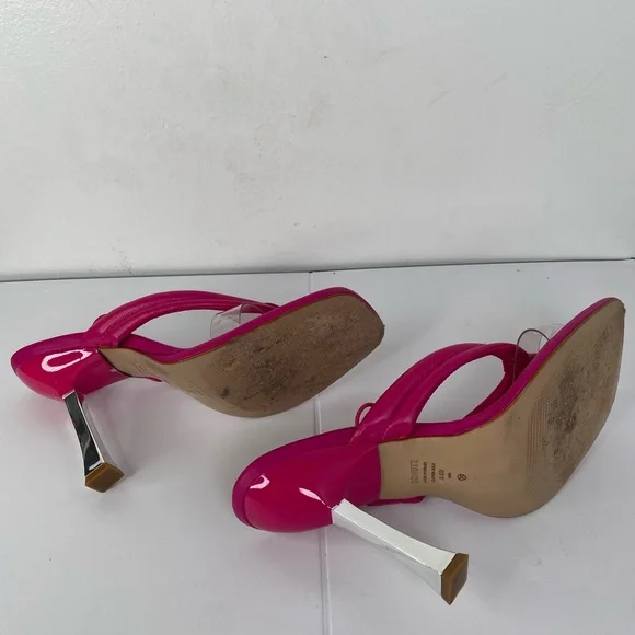 SCHUTZ Fuchsia Heeled Pink Sandals - Picture 6 of 8